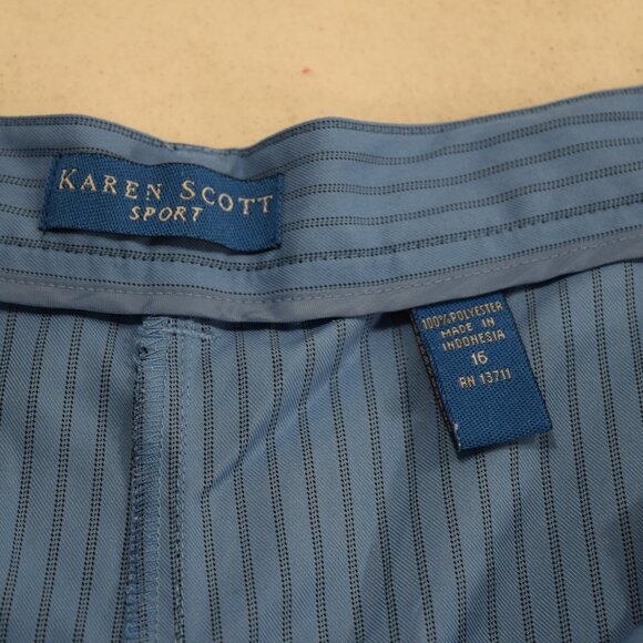 Karen Scott Women's Plus Sport Mid-Rise Pull-On Shorts Size 16 Color Blue #0274 - Picture 2 of 6